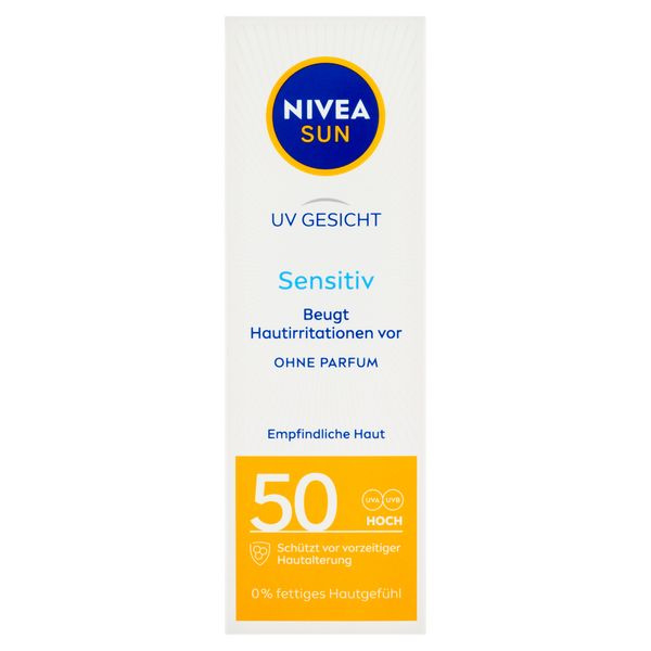 NIVEA SUN Sensitive ochranný pleťový krém pro citlivou pleť SPF 50 50 ml