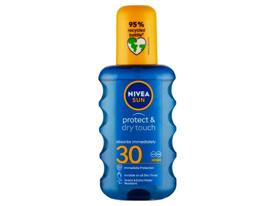 NIVEA SUN Protect & Dry Touch neviditelný sprej na opalování SPF 30 200 ml