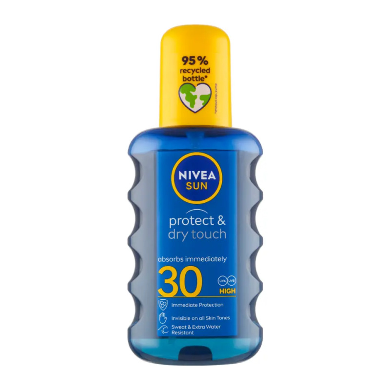 NIVEA SUN Protect & Dry Touch neviditelný sprej na opalování SPF 30 200 ml