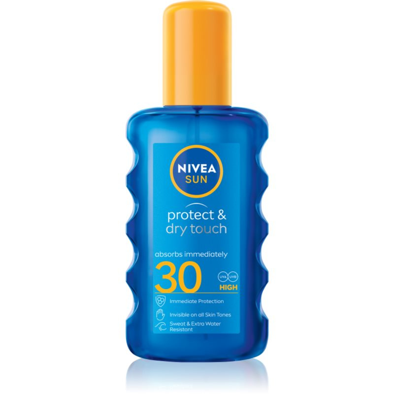 NIVEA SUN Protect & Dry Touch neviditelný sprej na opalování SPF 30 200 ml