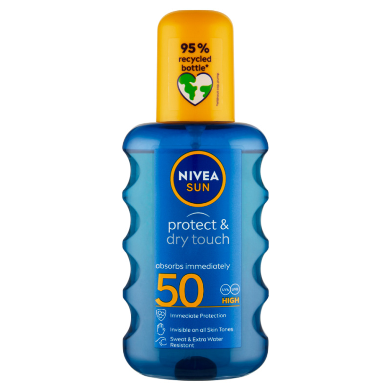 NIVEA SUN Protect & Dry Touch neviditelný sprej na opalování SPF 50 200 ml