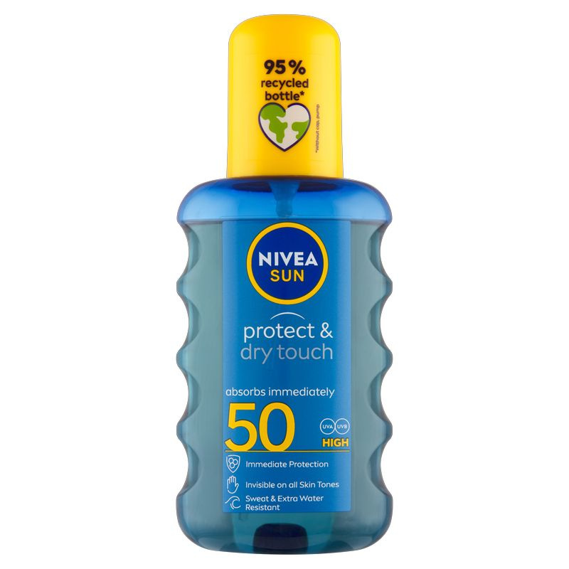 NIVEA SUN Protect & Dry Touch neviditelný sprej na opalování SPF 50 200 ml