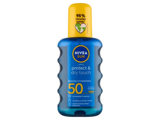 NIVEA SUN Protect & Dry Touch neviditelný sprej na opalování SPF 50 200 ml
