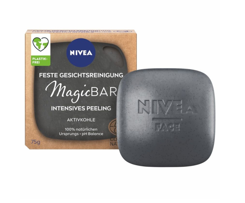 Nivea Magic Bar hloubkově čistící peelingové mýdlo s aktivním uhlím 75 g