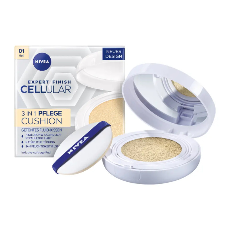 NIVEA Hyaluron Cellular Filler Cushion make-up v houbičce 3 v 1 odstín 01 Light 15 g