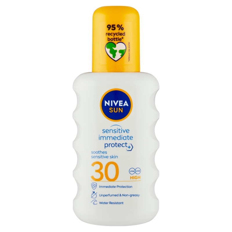 NIVEA SUN Protect & Sensitive ochranný sprej na opalování SPF 30 200 ml