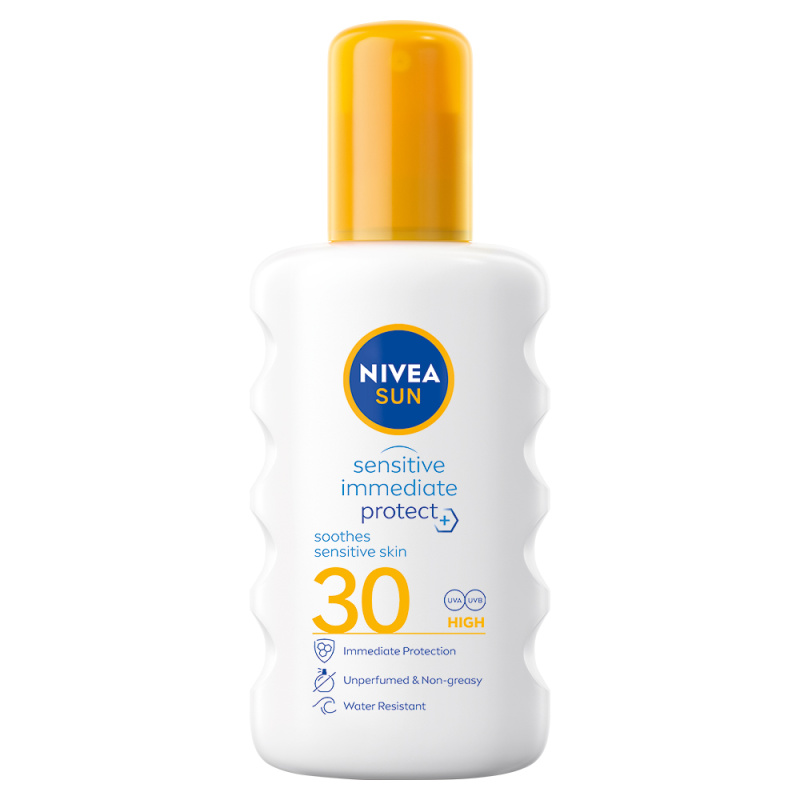 NIVEA SUN Protect & Sensitive ochranný sprej na opalování SPF 30 200 ml