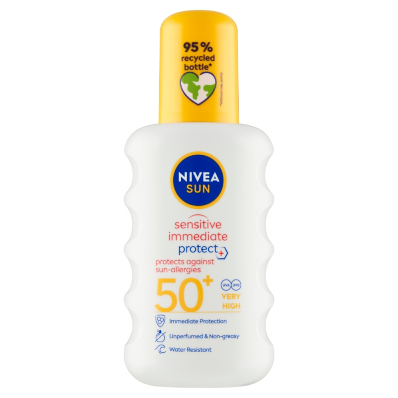NIVEA SUN Protect & Sensitive sprej na opalování Sensitive SPF 50+ 200 ml