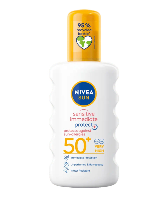 NIVEA SUN Protect & Sensitive sprej na opalování Sensitive SPF 50+ 200 ml