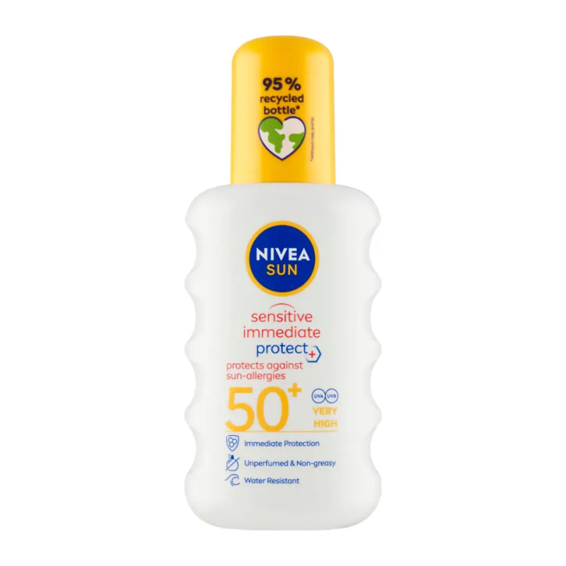 NIVEA SUN Protect & Sensitive sprej na opalování Sensitive SPF 50+ 200 ml