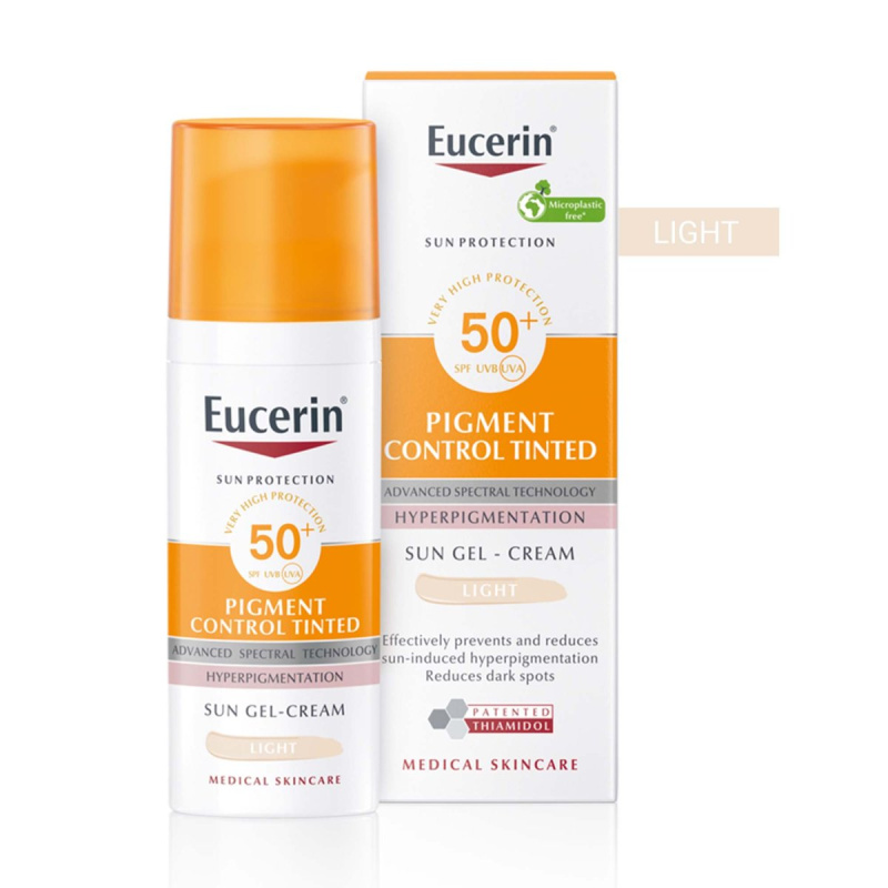 Eucerin Sun Pigment Control Tinted ochranná emulze proti hyperpigmentaci pleti SPF 50+ odstín Light 50 ml