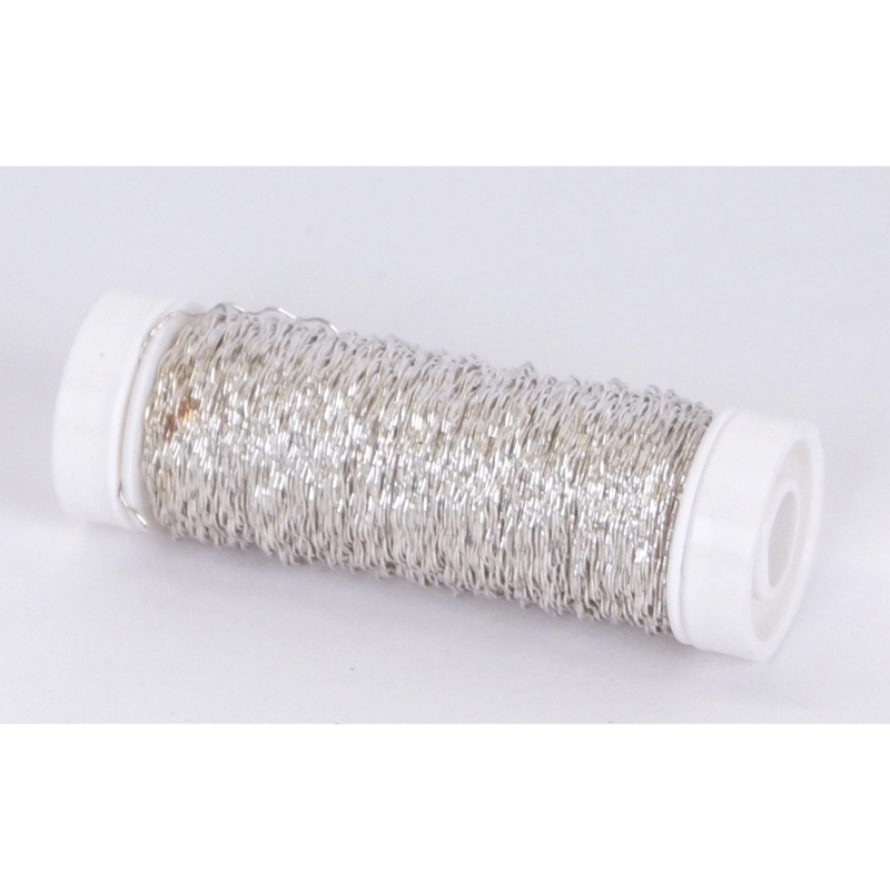 Bullion Efektní drát stříbrný délka cca 45 m tloušťka 0,3 mm
