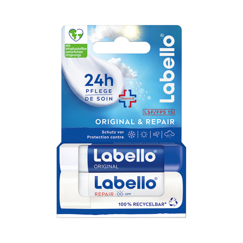 Labello Original & Repair obnovující hydratační balzám na rty 2x4.8 g