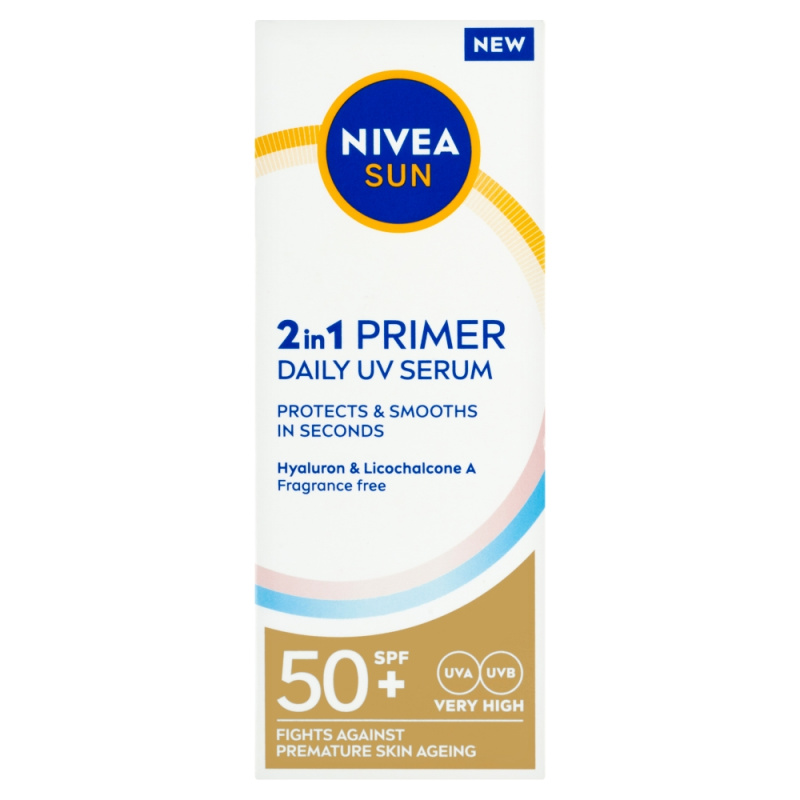 NIVEA SUN Daily UV Serum podkladová báze 2 v 1 SPF 50+ 30 ml