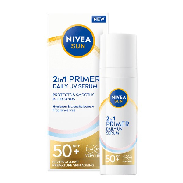 NIVEA SUN Daily UV Serum podkladová báze 2 v 1 SPF 50+ 30 ml