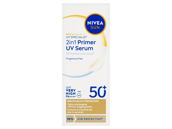 NIVEA SUN Daily UV Serum podkladová báze 2 v 1 SPF 50+ 30 ml
