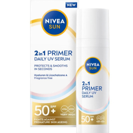 NIVEA SUN Daily UV Serum podkladová báze 2 v 1 SPF 50+ 30 ml