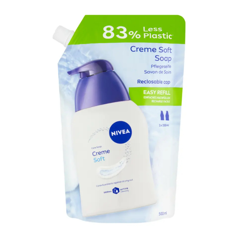 NIVEA Creme Soft Krémové tekuté mýdlo náplň 500 ml