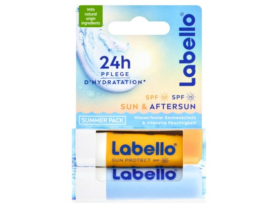 Labello Sun Protect OF 50 + Hydro Care OF 15 pečující balzám na rty 2 x 4,8 g
