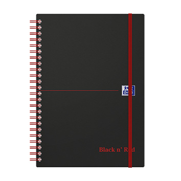 Oxford Black n' Red - kroužkový blok - A5, 70 l., linkovaný, elastický pásek