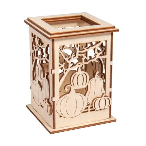 Dřevěná stolní lucerna Dýně