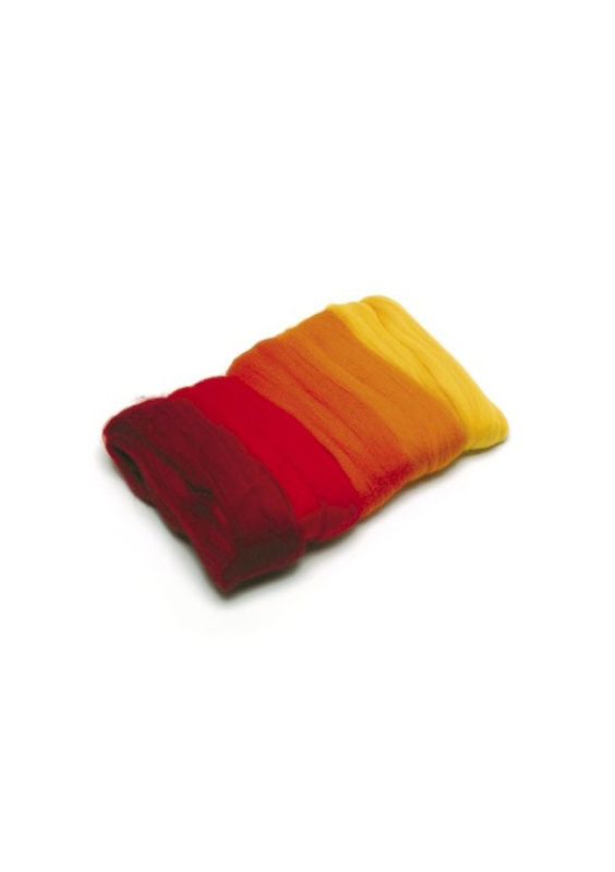 Česaná vlna Merino, 5 x 10 g, oranžovočervená Ing.Eva Klejnová