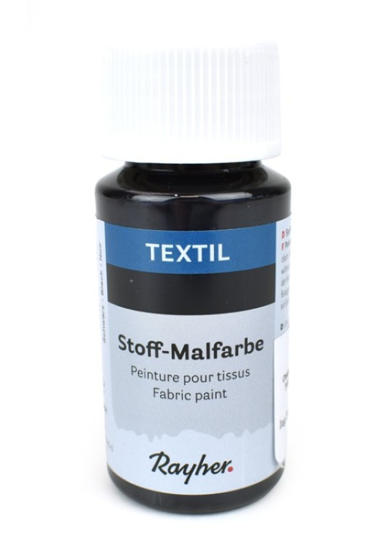Barva na textil Rayher nezažehlovací, černá, 50 ml Ing.Eva Klejnová