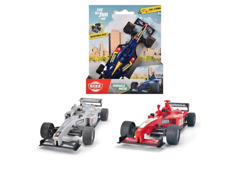 Dickie Auto formule natahovací na šňůrku 14cm závodnička 3 barvy plast