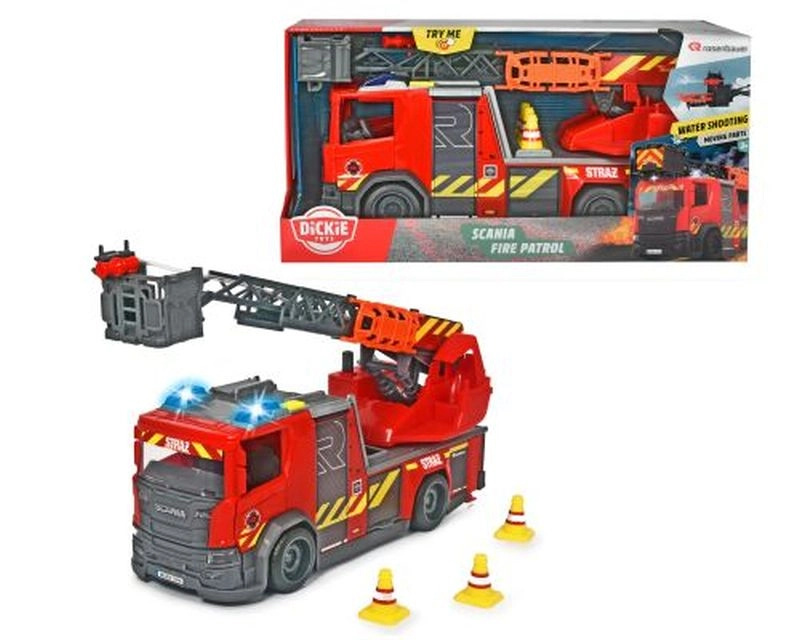Dickie SOS hasičské auto Scania s výsuvným žebříkem