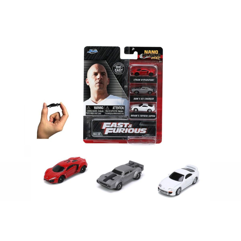 Jada Rychle a zběsile set 3 aut Nano Cars 1,65" Wave 4
