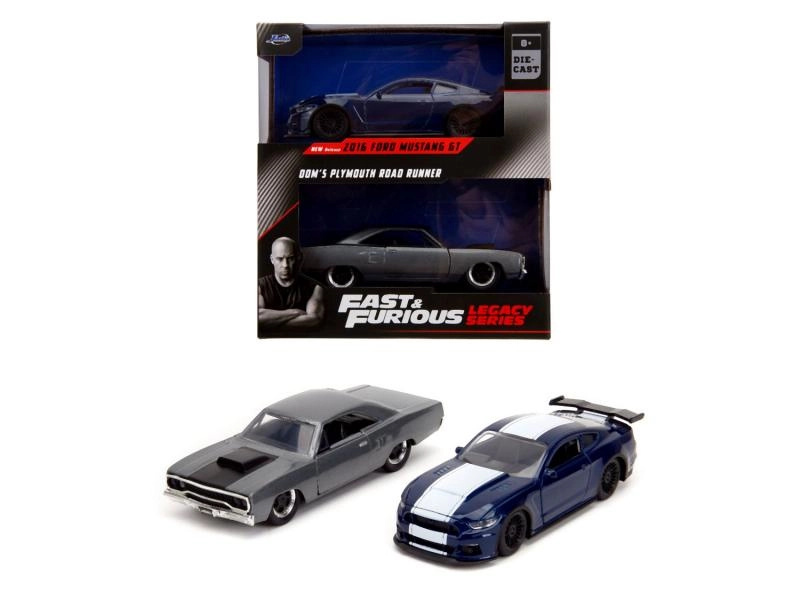 Jada Autíčka Ford Mustang a Plymouth Road Runner Fast & Furious Twin Pack kovová délka 12 cm 1:32