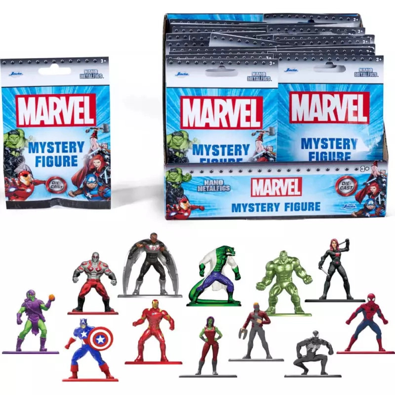 Kovové mini figurky MARVEL Blind Pack 4 cm – kolekce 12 postav