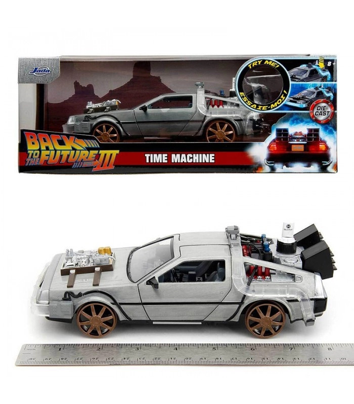 delorean návrat do budoucnosti iii 1:24 kovový model s otevíracími dveřmi jada toys