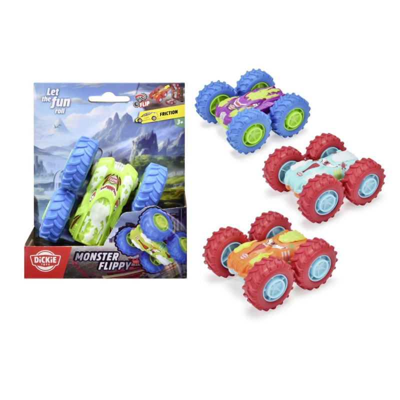 Auto monster flippy na setrvačník, 10 cm, 4 barvy/druhy
