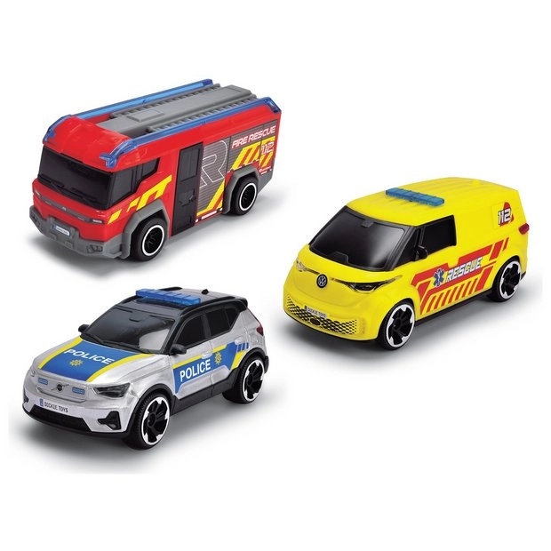 Záchranný set Dickie SOS 3pack – hasičské, policejní a sanitní vozidlo 1:36