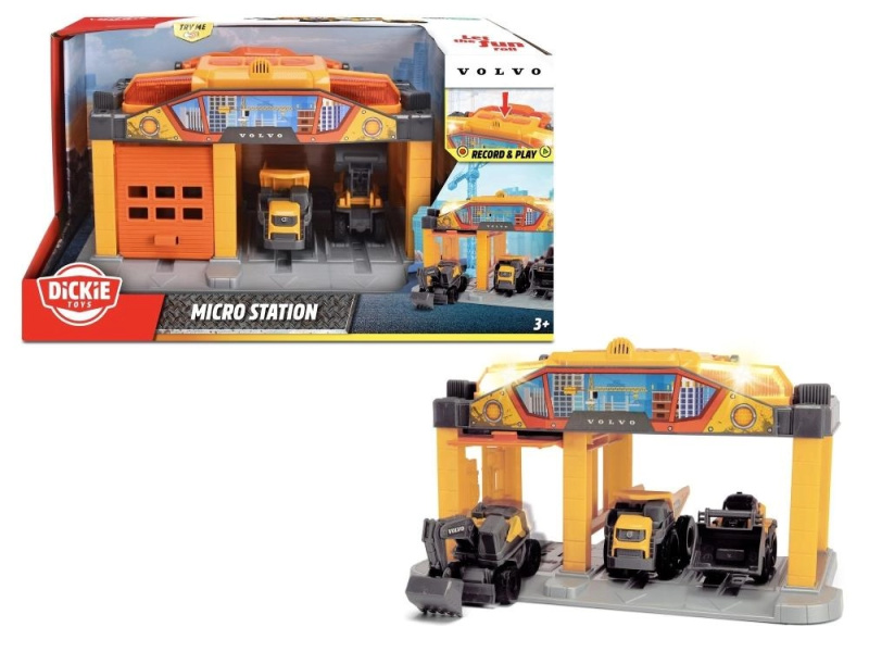 Dickie Toys volvo stavební stanice s vozidly a otočným jeřábem