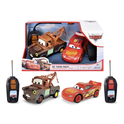 RC auta Blesk McQueen a Burák Twin Pack 1:32, 14 cm, 1kanál
