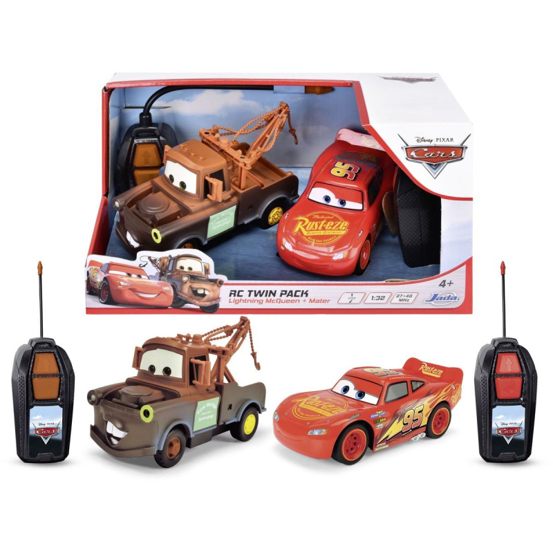 RC auta Blesk McQueen a Burák Twin Pack 1:32, 14 cm, 1kanál