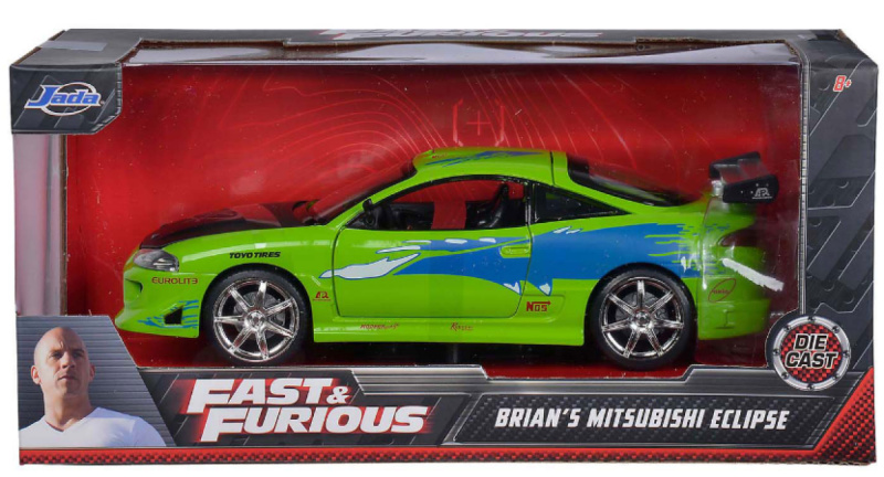 kovový model auta jada toys mitsubishi eclipse 1995 rychle a zběsile 1:24