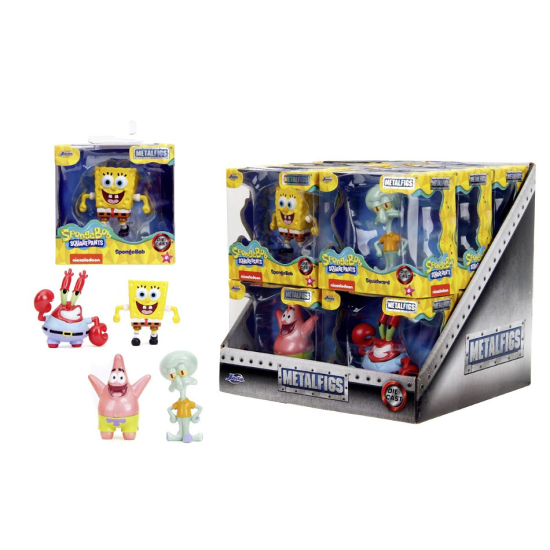 Kovové sběratelské figurky SPONGEBOB SQUAREPANTS – 4 druhy (SpongeBob, Patrick, Squidward, Mr. Krabs) 6,5 cm