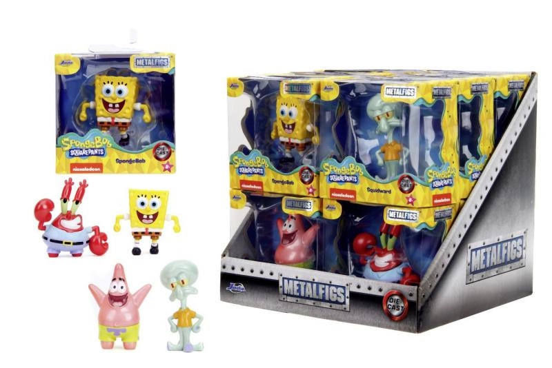 Kovové sběratelské figurky SPONGEBOB SQUAREPANTS – 4 druhy (SpongeBob, Patrick, Squidward, Mr. Krabs) 6,5 cm