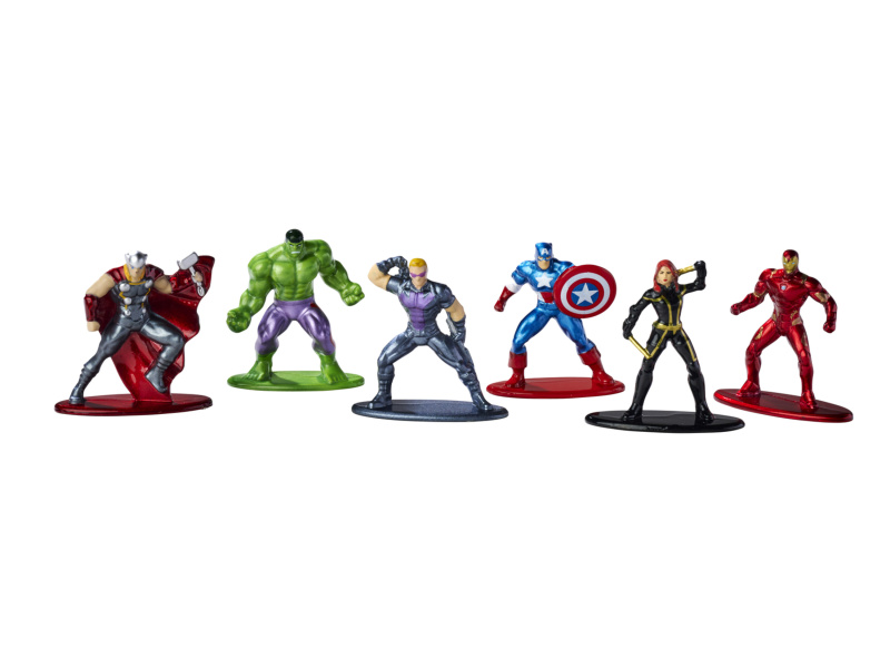 Jada Marvel Avengers Kovové sběratelské nanofigurky 1,65", sada 6 ks