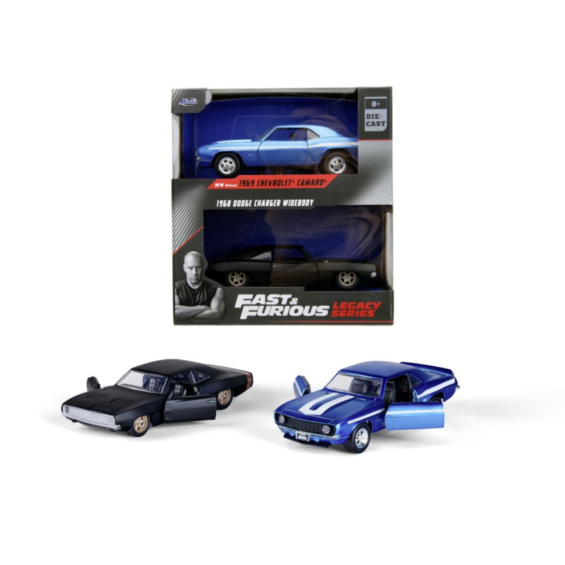Rychle a zběsile – dvojbalení Chevrolet Camaro 1969 a Dodge Charger Wide Body 1968 1:32