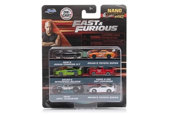 JADA Fast & Furious kovová autíčka 4 cm – sada 6 ks