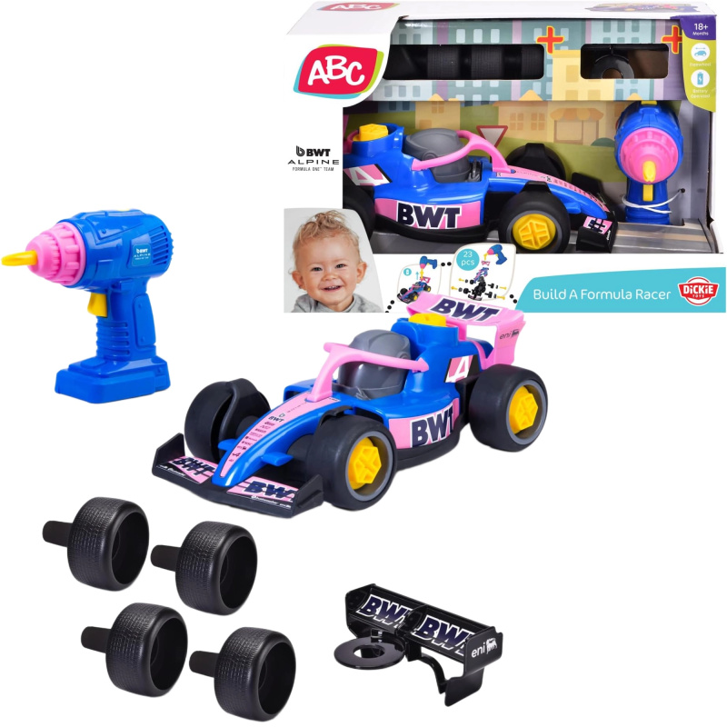 Dickie Toys ABC Build A závodní auto BWT Alpine s elektrickým šroubovákem