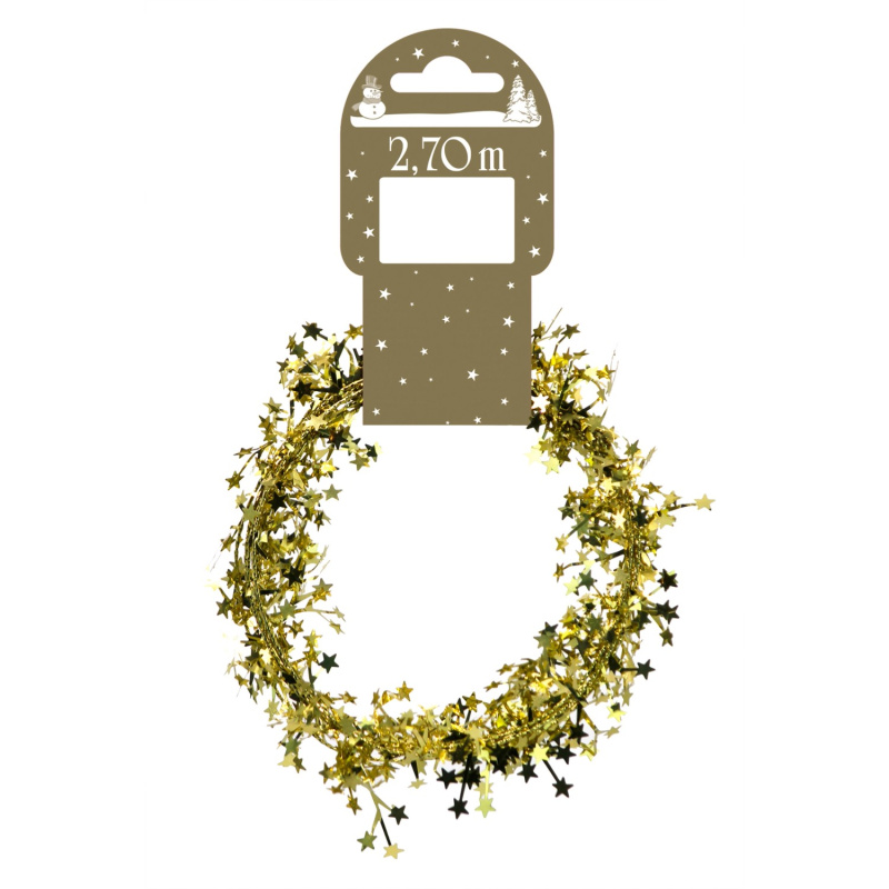 Girlanda s miniaturními hvězdami zlatá 270 cm