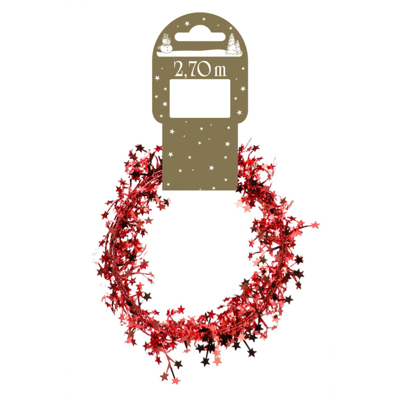 Girlanda s miniaturními hvězdami červená 270 cm