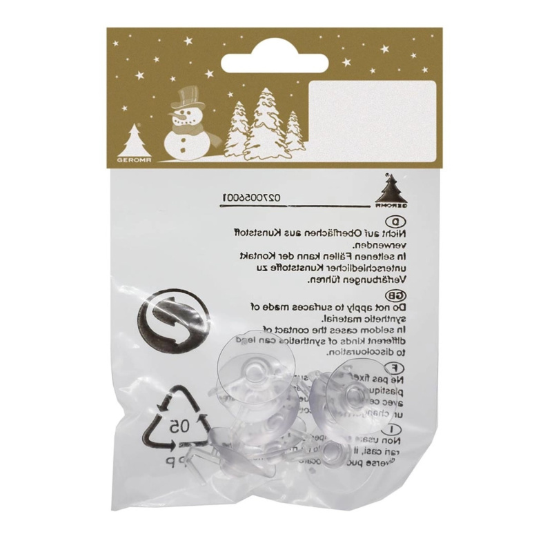 Přísavky průhledné s plastovými háčky, 8 ks