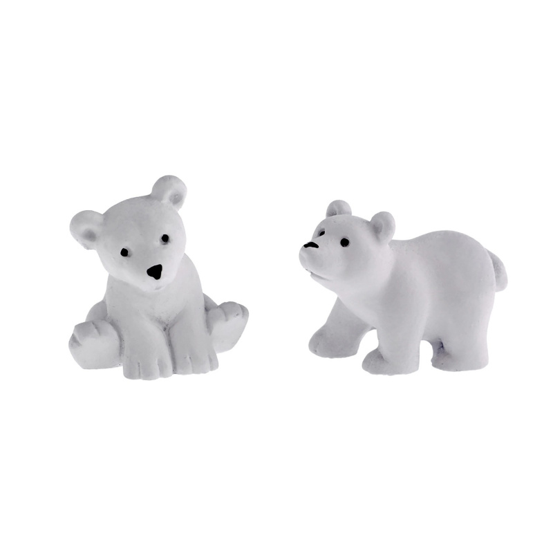 Dekorativní lední medvědi polyresin, 4 cm, 2 ks