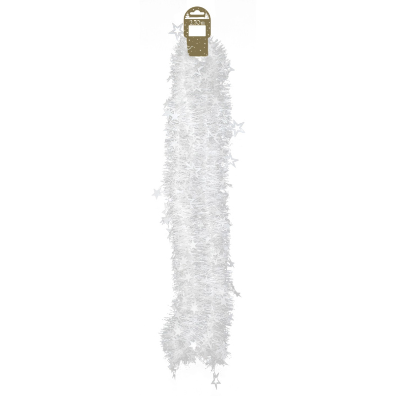 Vánoční girlanda s hvězdami bílá 270 cm